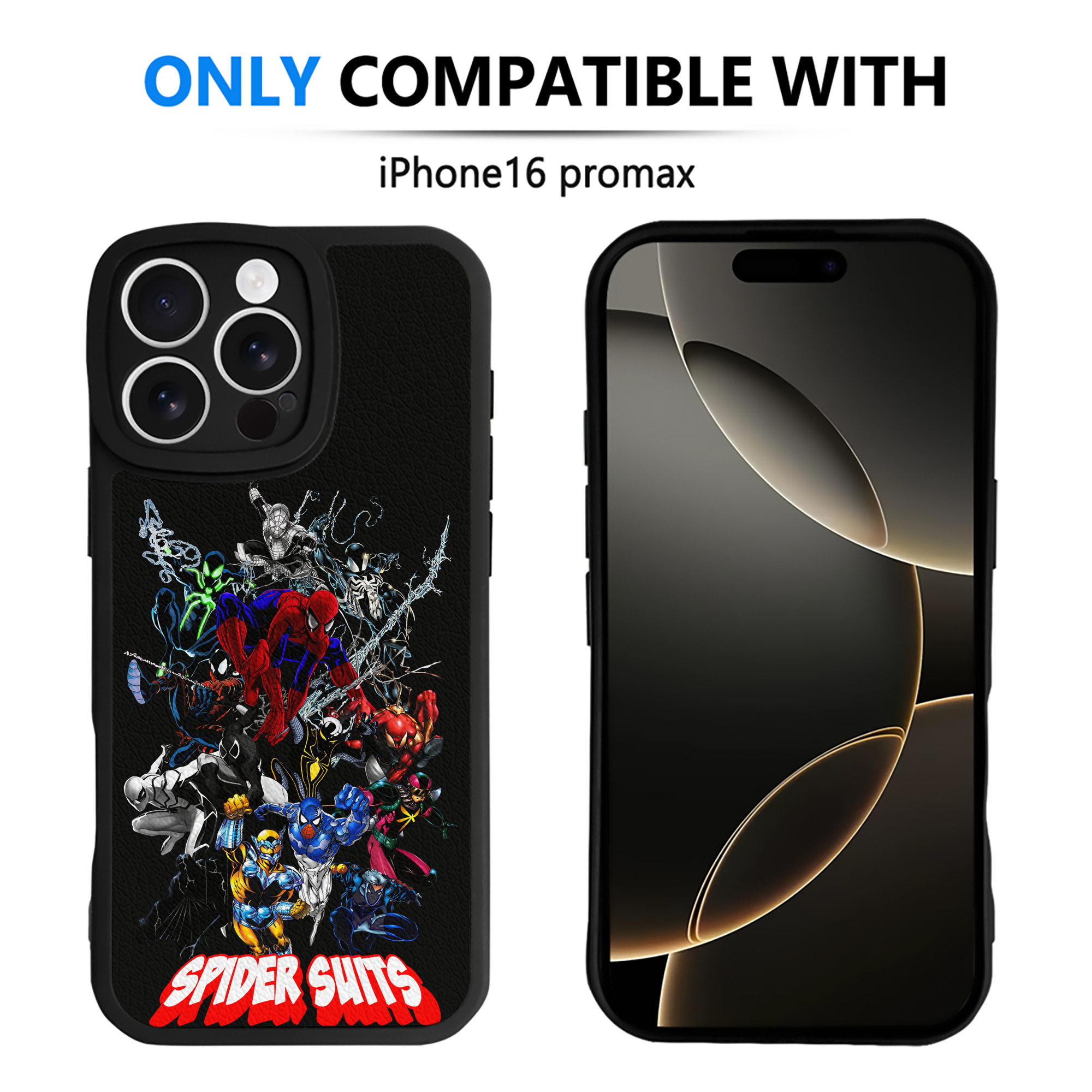 Spider Man スパイダーマン 【iPhone 16シリーズ対応】シリコンスマホケース（レザー調） 材質：シリコン